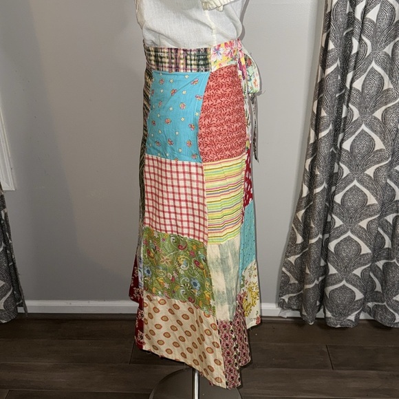 Raggedy Anne Marie Patchwork Maxi Wrap Skirt - Picture 3 of 6
